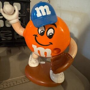 Orange M&M Baseball Figurine